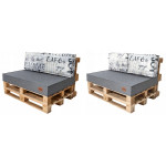 Paletové sedenie Golden Garden GG41 podsedák a vankúš 120cm x 80cm x 15cm slabo sivá café